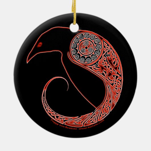 De Morrigan Raven Celtic Ornament (Achterkant)