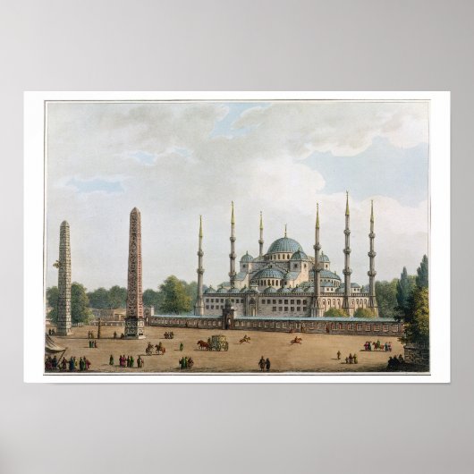 De moskee van Sultan Achmet in Constantinopel, pla Poster (Voorkant)