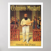 De mosterdkoppen van de  Colman op het veld Cricke Poster (Voorkant)