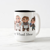 De mosterdwielfamilie: Twee toonMok Tweekleurige Koffiemok (Voorkant rechts)