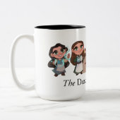 De mosterdwielfamilie: Twee toonMok Tweekleurige Koffiemok (Links)