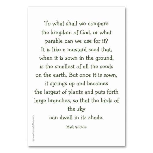 De mosterdzaadparabel kaart (Achterkant)