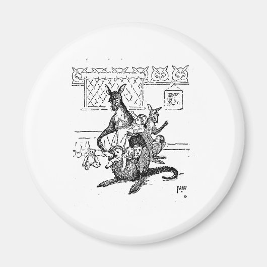 De Motherly Kangaroo Magneet (Voorkant)