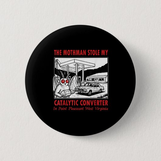 De Mothman Stal Mijn Katalysator Retro Pret Ronde Button 5,7 Cm (Voorkant)