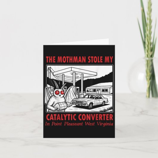 De Mothman Stale Mijn Katalysator Retro Pret Kaart (Voorkant)