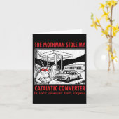 De Mothman Stale Mijn Katalysator Retro Pret Kaart (Gele Bloem)