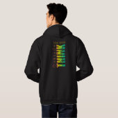 de motivación en multicolor hoodie (Achterkant volledig)