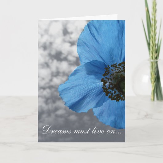 De motivatie Blauwe Dromen van de Papaver moeten Kaart (Voorkant)