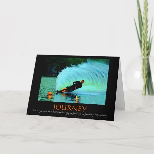 De motivatie (kleurrijke) kaart van het waterskiën (Voorkant)