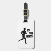 De motivatie Lopende Zwarte van het Citaat Bagagelabel (Voorkant verticaal)