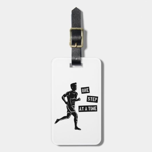 De motivatie Lopende Zwarte van het Citaat Bagagelabel (Voorkant verticaal)