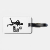 De motivatie Lopende Zwarte van het Citaat Bagagelabel (Achterkant horizontaal)