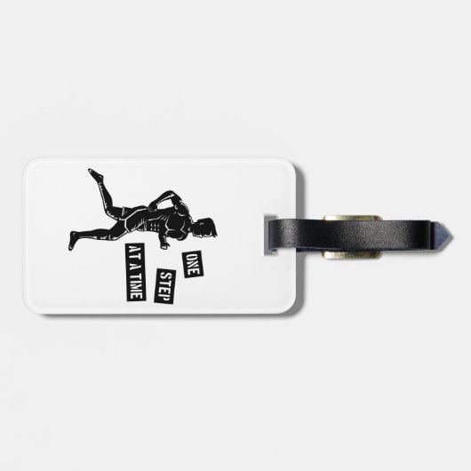 De motivatie Lopende Zwarte van het Citaat Bagagelabel (Achterkant horizontaal)