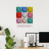 De Motivatie Retro Baseball Pop Art bereiken Poster (Thuiskantoor)