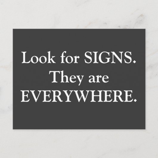 De Motivatie van het briefkaart - de Tekens zijn (Voorkant)