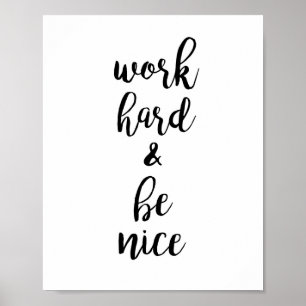 De Motivatie van het Citaat van het Werk hard en v Poster