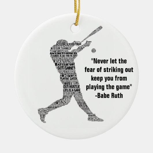 De Motivatie Word Art van Baseball Home Run Keramisch Ornament (Voorkant)