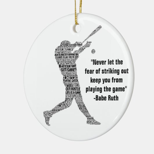 De Motivatie Word Art van Baseball Home Run Keramisch Ornament (Links)