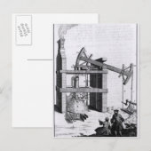 De motor om water door brand te laten stralen briefkaart (Voorkant / Achterkant)