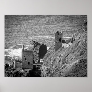 De motoren van de Kroonmijnen, Botallack, Cornwall Poster
