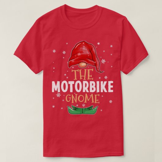 De motorfamilie Gnome past kerstmis uit T-shirt (Design voorkant)