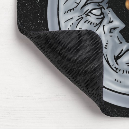 De motorhouder, ogen van het universum muismat (Hoek)