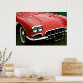 de motorkap van een klassieke sportwagen poster (Keuken)