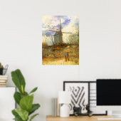 De Moulin Galette door Vincent van Gogh, Windmolen Poster (Thuiskantoor)