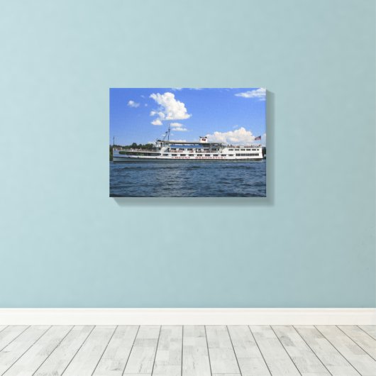 De Mount Washington op Lake Winnipesaukee Canvas (Insitu (Houten vloer))
