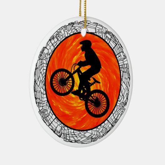 DE MOUNTAIN BIKERS KERAMISCH ORNAMENT (Rechts)