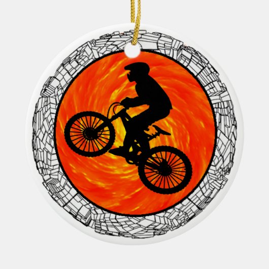 DE MOUNTAIN BIKERS KERAMISCH ORNAMENT (Voorkant)