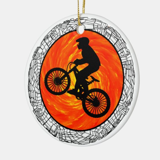DE MOUNTAIN BIKERS KERAMISCH ORNAMENT (Links)