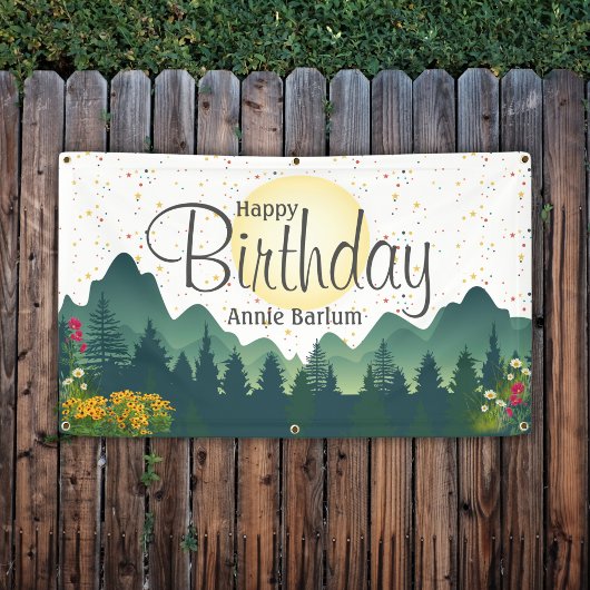 De "Mountain Escape" verjaardagsbanner Spandoek