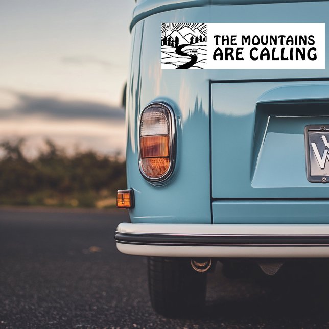 DE MOUNTAINS ROEPEN VEELEIDINGcamper RVing Bumpersticker (THE MOUNTAINS ARE CALLING vanlife camper RVing Bumper Sticker
)