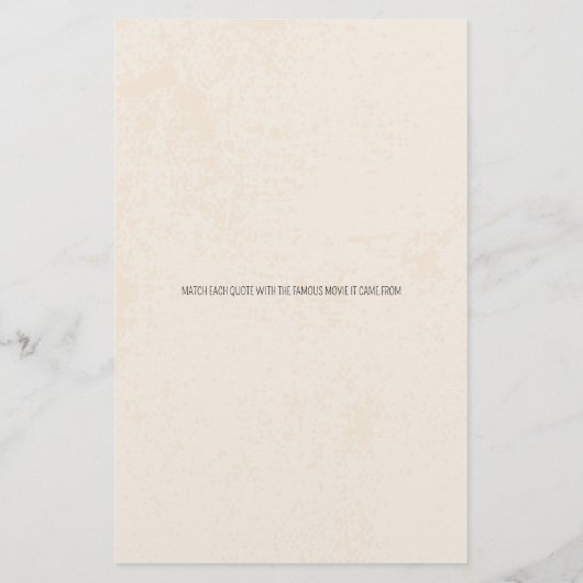 De Movie Love Quotes Wedding Table Game aanpassen (Achterkant)