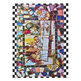 de mozaïek van de gekke - theepartij tafelkleed