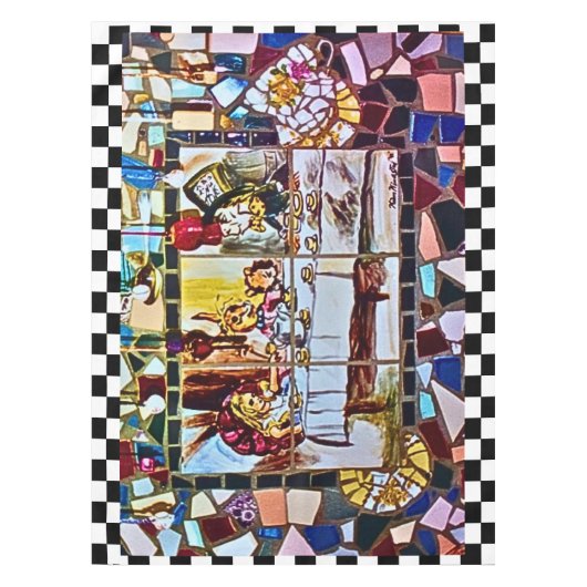 de mozaïek van de gekke - theepartij tafelkleed (Voorkant)