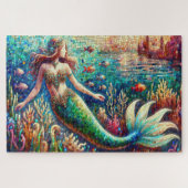 De Mozaïek van de Zeemeermin Marine Dance Legpuzzel (Horizontaal)