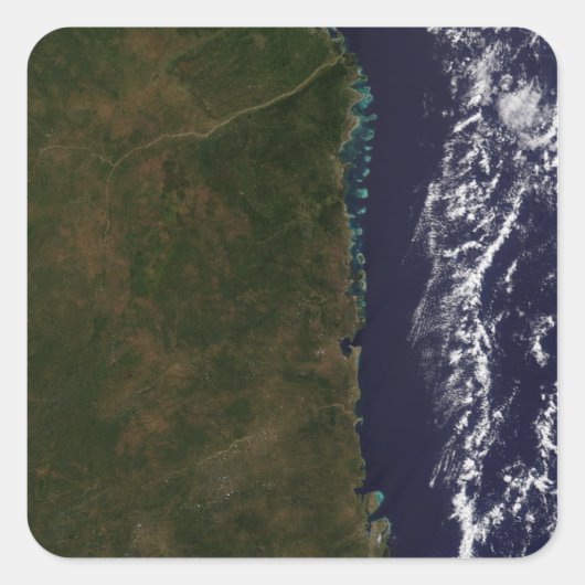 De Mozambikaanse kust Vierkante Sticker (Voorkant)