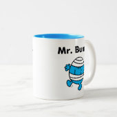 De Mr. Men | Mr. Bump is een Kluns Tweekleurige Koffiemok (Voorkant rechts)