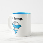 De Mr. Men | Mr. Bump is een Kluns Tweekleurige Koffiemok (Voorkant links)