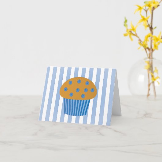 De Muffin van de bosbes Kaart (Gele Bloem)