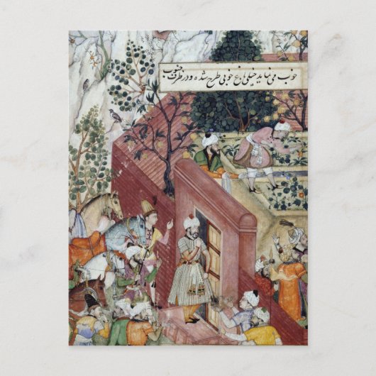 De Mughal Keizer Babur Briefkaart (Voorkant)