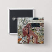 De mughal keizer Babur Vierkante Button 5,1 Cm (Voorkant /achterkant)