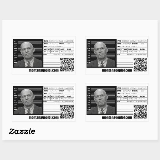 De mugshot rechthoekige sticker (Vel)