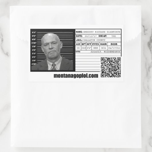 De mugshot rechthoekige sticker (Tas)
