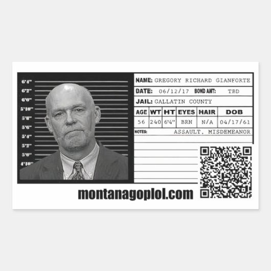 De mugshot rechthoekige sticker (Voorkant)