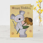 De Muis Bithday van het land Kaart (Gele Bloem)