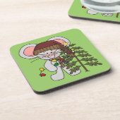 De Muis die van Kerstmis Boom verfraaien Drankjes Onderzetter (Linkerzijde)