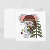 De Muis die van Kerstmis Boom verfraaien Feestdagenkaart (Voorkant / Achterkant)